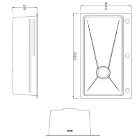 Мийка для кухні інтегрована Handmade H7545 Decor Honeycomb 3,0/1,0 мм LDH7545DEC48372 Lidz LIDZ фото 1