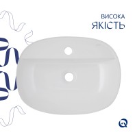 Раковина накладна Scorpio 500x380x120 мм, White, овальна, без донного клапана QT14116533W Qtap QTAP фото 3