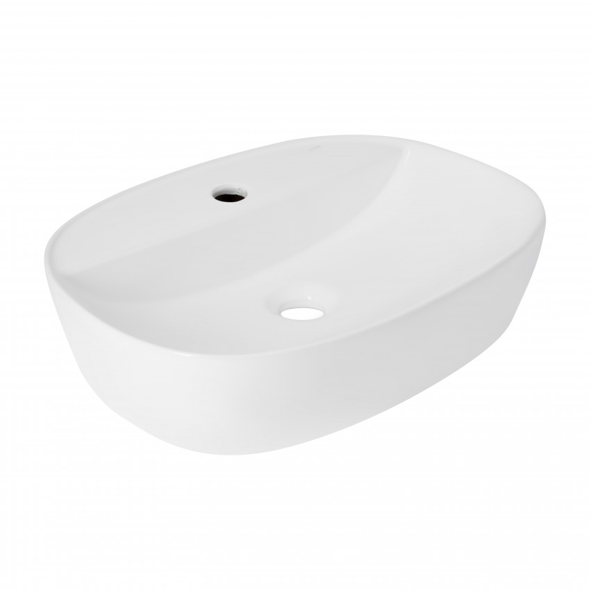 Раковина накладна Scorpio 500x380x120 мм, White, овальна, без донного клапана QT14116533W Qtap QTAP