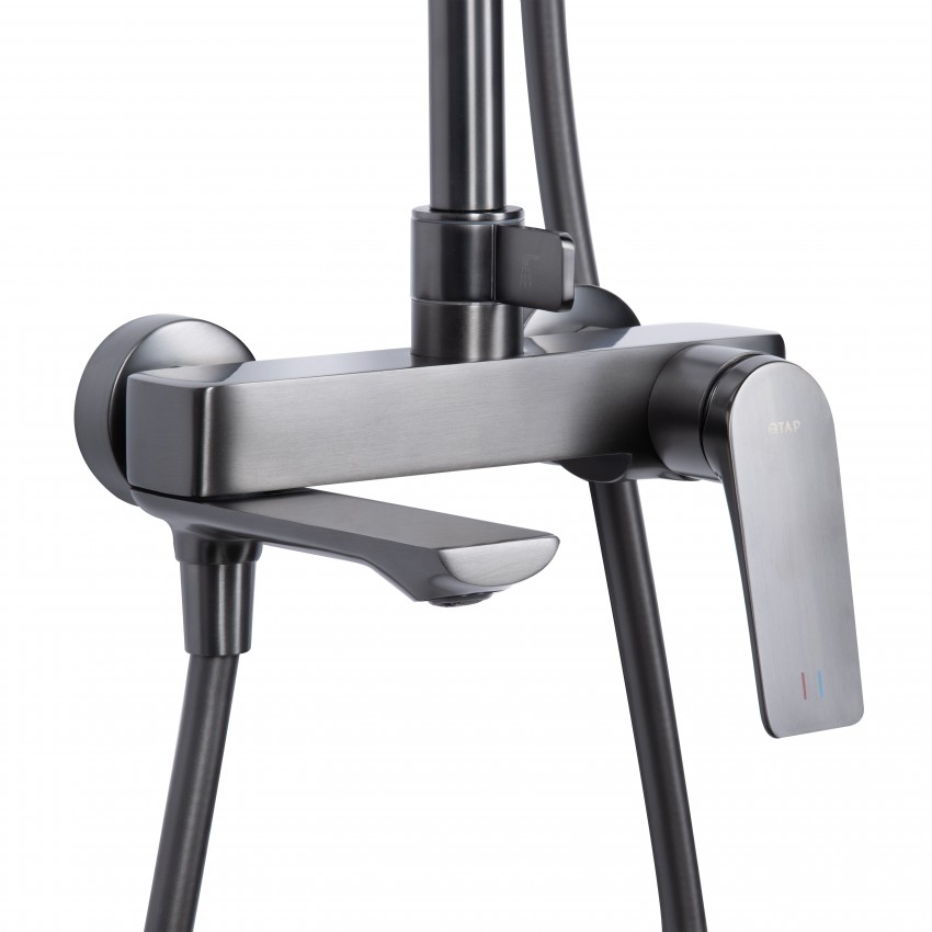 Душова система універсальна Vlasta New, Gunmetal Black PVD (k35) на три споживача (з виливом) QTVLA111GMB45651 Qtap QTAP фото 2