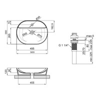 Комплект Qtap Scorpio: Раковина накладна овальна 500x380x120 мм White + Донний клапан PU02 QTAP фото 1