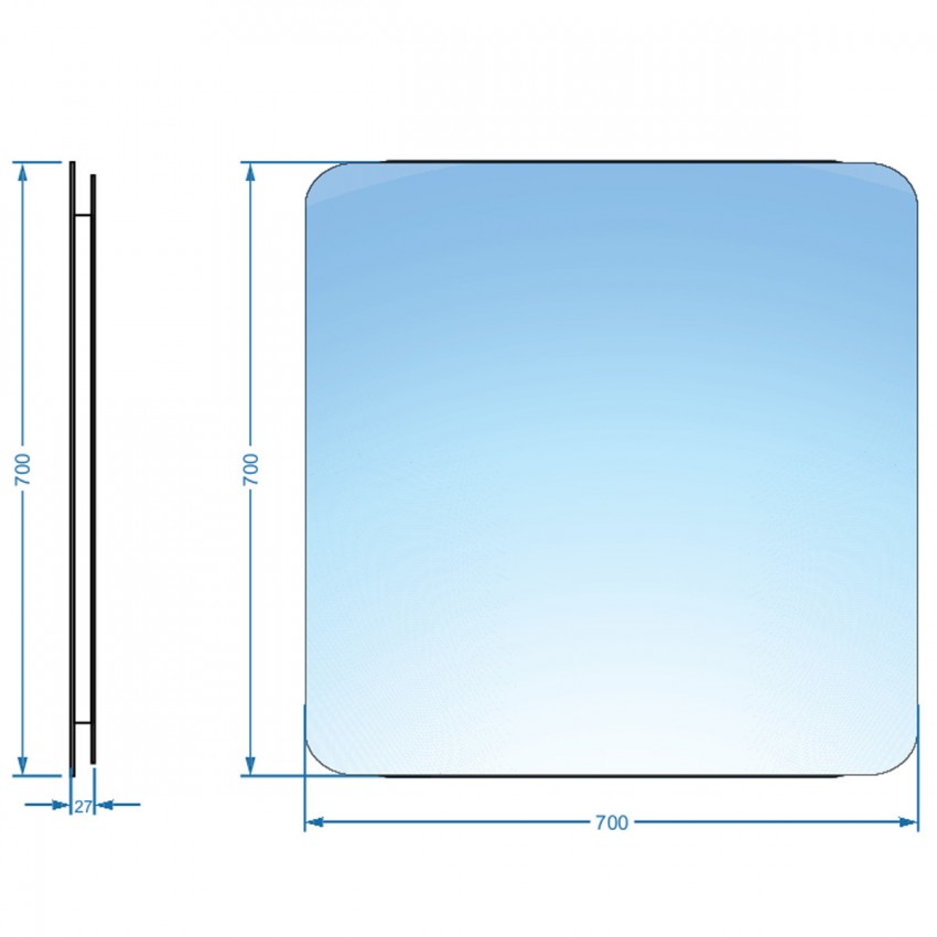 4700700 Basic Дзеркало 700х700 закруглене (1 сорт) DEVIT фото 2