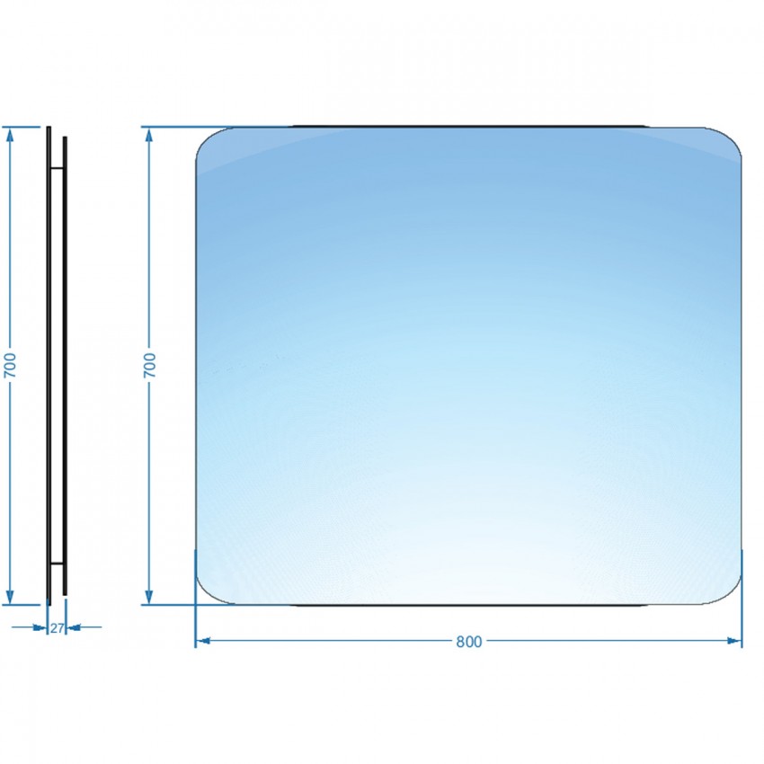 4800700 Basic Дзеркало 800х700 закруглене (1 сорт) DEVIT фото 2