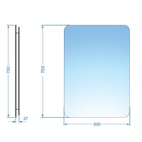 4500700 Basic Дзеркало 500х700 закруглене (1 сорт) DEVIT фото 2