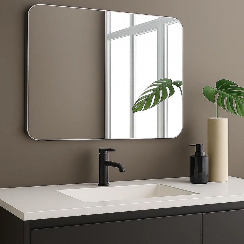 4100700 Basic Дзеркало 1000х700 закруглене (1 сорт) DEVIT