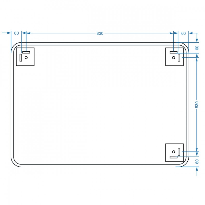 4100700 Basic Дзеркало 1000х700 закруглене (1 сорт) DEVIT фото 3