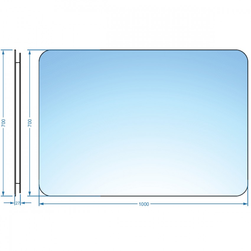 4100700 Basic Дзеркало 1000х700 закруглене (1 сорт) DEVIT фото 2