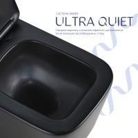 Унітаз підвісний Crow Ultra Quiet 485×340×290 мм, Matt Black, з сидінням Slim Duroplast/ Soft-close/ Quick Release QT05335171MB Qtap QTAP фото 4