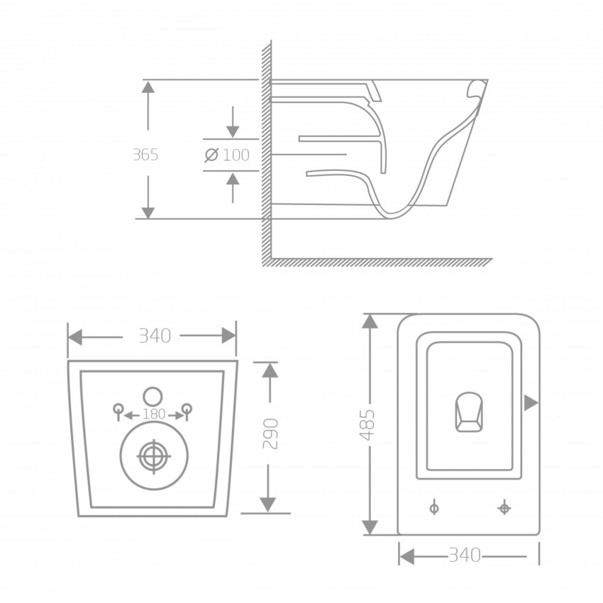 Унітаз підвісний Crow Ultra Quiet 485×340×290 мм, Matt Black, з сидінням Slim Duroplast/ Soft-close/ Quick Release QT05335171MB Qtap QTAP фото 1