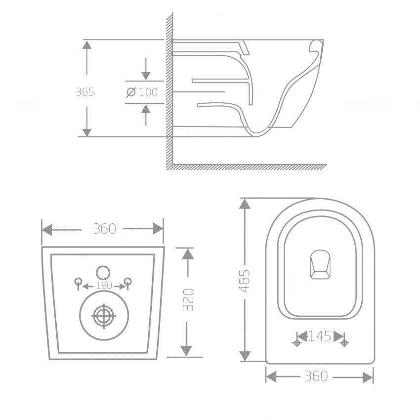 Унітаз підвісний Jay Ultra Quiet 485х360х320 мм, Matt Black, сидінням Slim Duroplast/ Soft-close/ Quick Relase QT07335177MB Qtap QTAP фото 1
