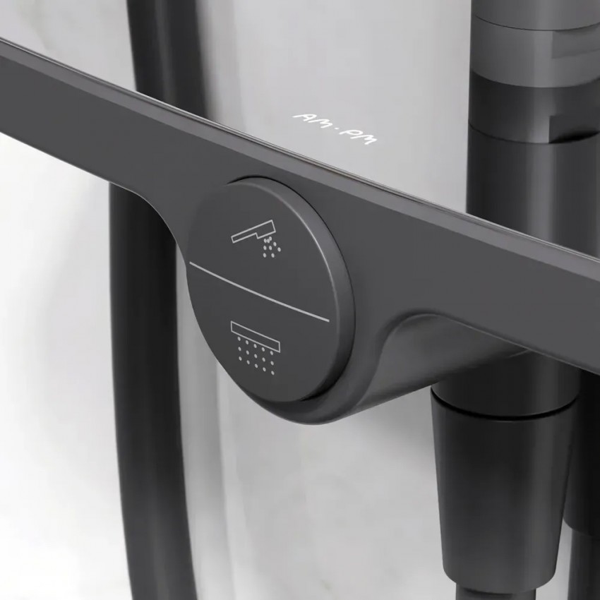 F0780222 Like Душова система  з верхнім душем 250мм, чорний мат (1 сорт) AM.PM фото 4