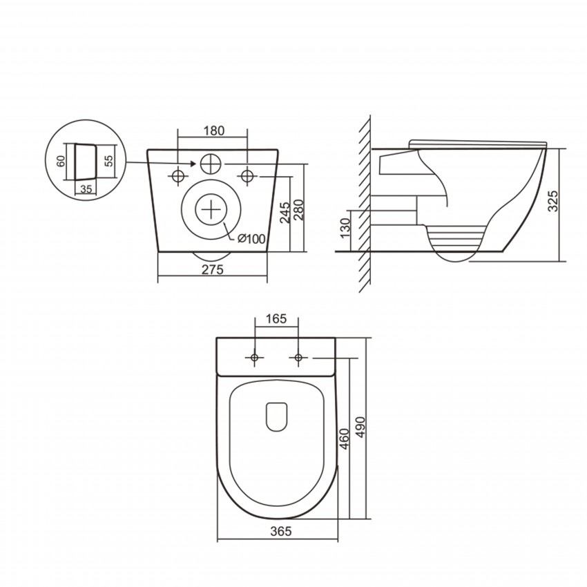 Унітаз підвісний Robin Ultra Quiet 490×365×325 мм, Anthracite, з сидінням Slim Duroplast / Soft-close / Quick Release QT13332381АSAN Qtap QTAP фото 1