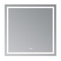 Дзеркало настінне Mideya (MI1) 800x800 мм, прямокутне, з LED-підсвіткою Touch, антизапотіванням, димером, рег. яскравості Qtap QTAP