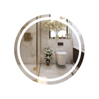 Дзеркало настінне Mideya (MI6) R700 мм, кругле, з LED-підсвіткою Touch, антизапотіванням, димером, рег. яскравості Qtap