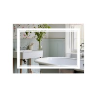 Дзеркало настінне Cardinal (CA1) 800х600 мм, прямокутне, з LED-підсвіткою Touch, антизапотіванням, димером, рег. темп. кольору (3000-6500K), Reverse Qtap