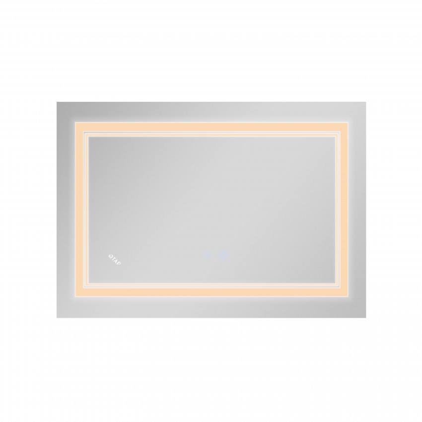 Дзеркало настінне Cardinal (CA1) 800х600 мм, прямокутне, з LED-підсвіткою Touch, антизапотіванням, димером, рег. темп. кольору (3000-6500K), Reverse Qtap QTAP фото 4