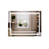 Дзеркало настінне Cardinal (CA2) 1000х800 мм, прямокутне, з LED-підсвіткою Touch, антизапотіванням, димером, рег. темп. кольору (3000-6500K) Qtap QTAP