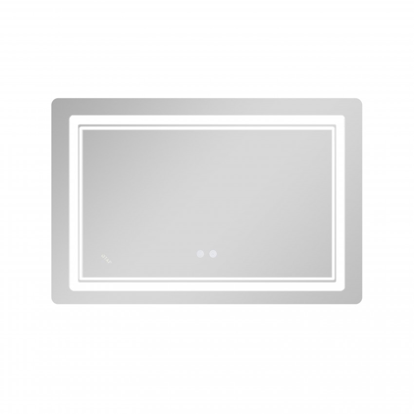 Дзеркало настінне Cardinal (CA2) 800х600 мм, прямокутне, з LED-підсвіткою Touch, антизапотіванням, димером, рег. темп. кольору (3000-6500K), Reverse Qtap QTAP фото 3