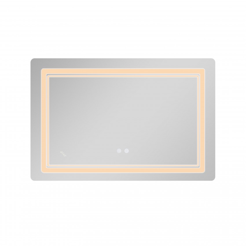 Дзеркало настінне Cardinal (CA2) 800х600 мм, прямокутне, з LED-підсвіткою Touch, антизапотіванням, димером, рег. темп. кольору (3000-6500K), Reverse Qtap QTAP фото 4