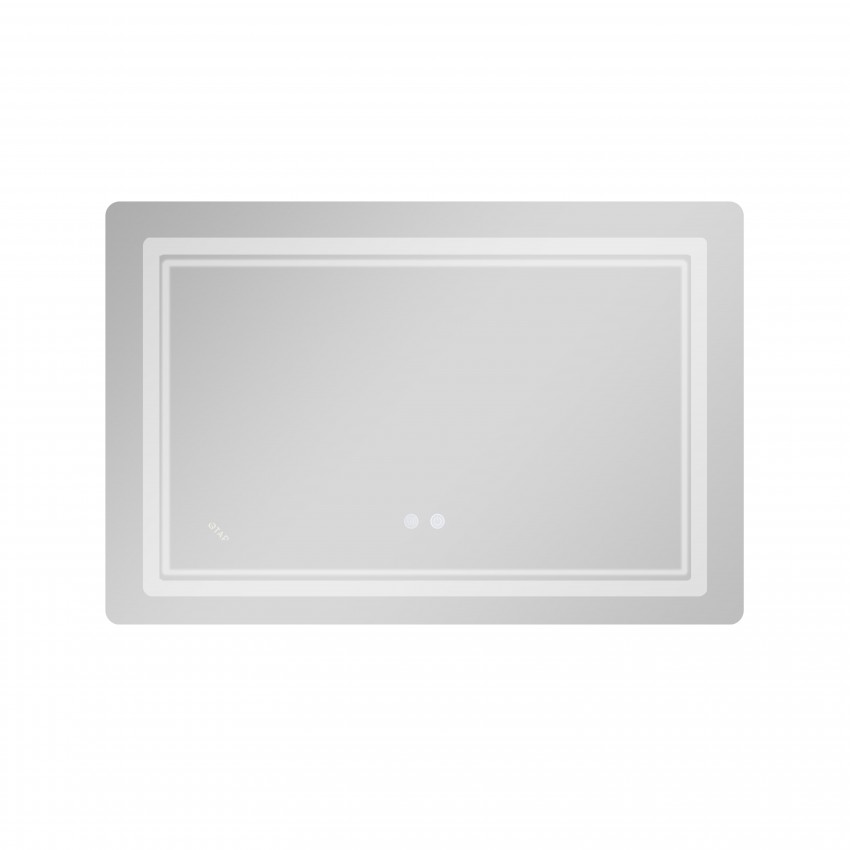 Дзеркало настінне Cardinal (CA2) 800х600 мм, прямокутне, з LED-підсвіткою Touch, антизапотіванням, димером, рег. темп. кольору (3000-6500K), Reverse Qtap QTAP фото 2