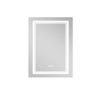 Дзеркало настінне Cardinal (CA2) 600х800 мм, прямокутне, з LED-підсвіткою Touch, антизапотіванням, димером, рег. темп. кольору (3000-6500K), Reverse Qtap QTAP фото 2