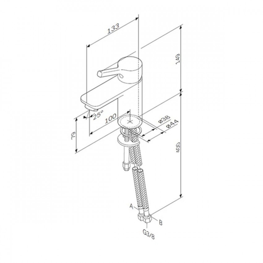 FXB02133 X-Joy S, Змішувач для умивальника, білий (1 сорт) AM.PM фото 3