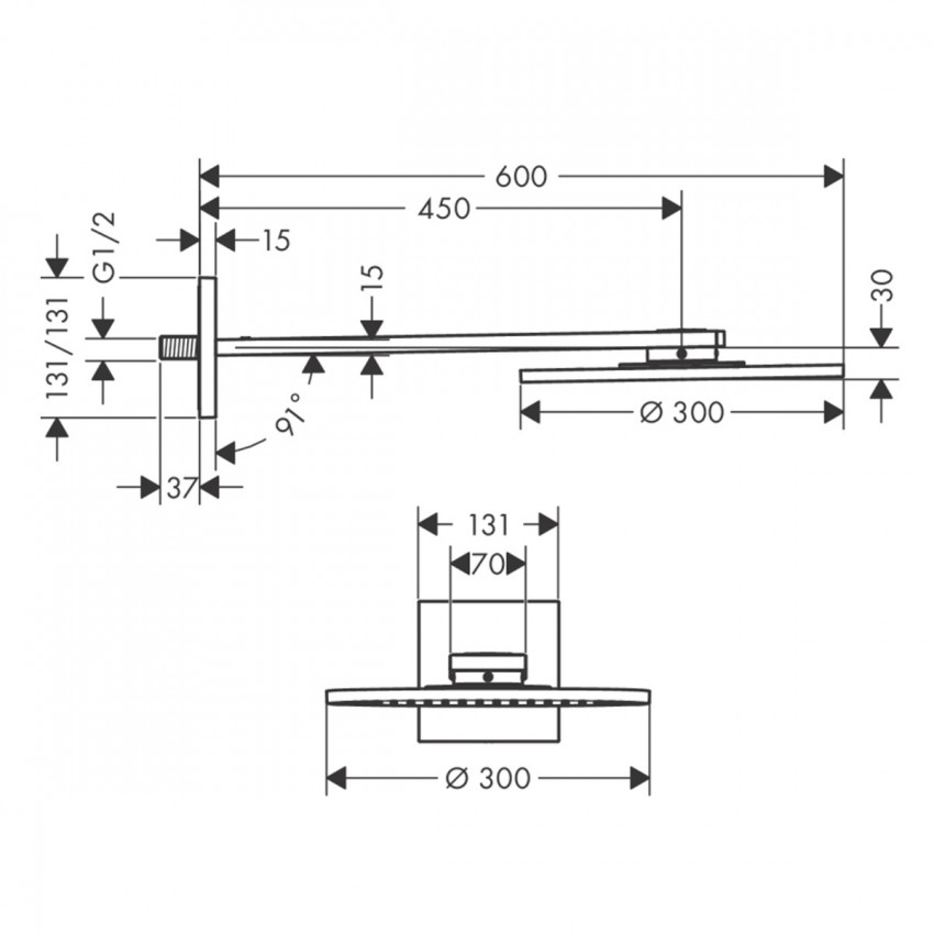 35300260 AXM Верхній душ- 300 1jet (1 сорт) AXOR фото 1