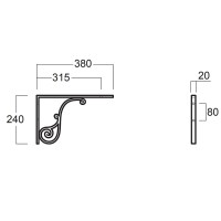 MNSAR Кронштейн металевий, білий (пара) (1 сорт) SIMAS фото 2