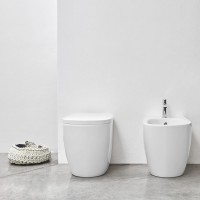 004 432 003 OVVIO Біде підлогове, приставне до стіни, колір білий мат (1 сорт) NIC Design фото 2