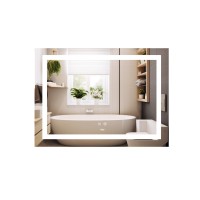 Дзеркало настінне Kubis (KU1) 700х500 мм, прямокутне, з LED-підсвічуванням Touch,  антизапотіванням, димером, рег. яскравості Lidz LIDZ