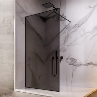 Душова перегородка Liberta RIVIERA графіт, 990 R, вхід 1200, профіль RAL9005(black) mat, тримач наскрізний круглий RAL9005(black) mat, h 2000 (1 сорт) LIBERTA