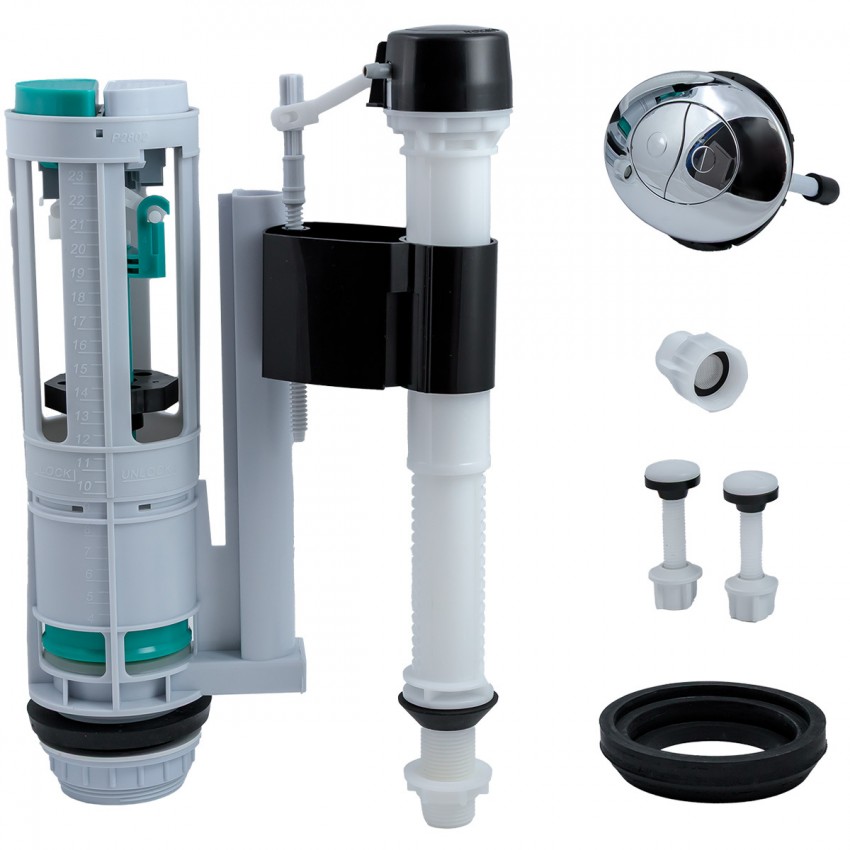 3010146 Smart Зливний та наливний механізм д/компакту з новою клавішею (1 сорт) DEVIT