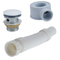 3CM.PIL.SSU сифон з д\к  для ванн, білий глянець (1 сорт) DEVIT