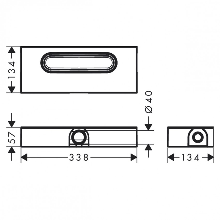 01006180 AX Базовий набір для монтажу душового каналу в рівень з плиткою (1 сорт) AXOR фото 1