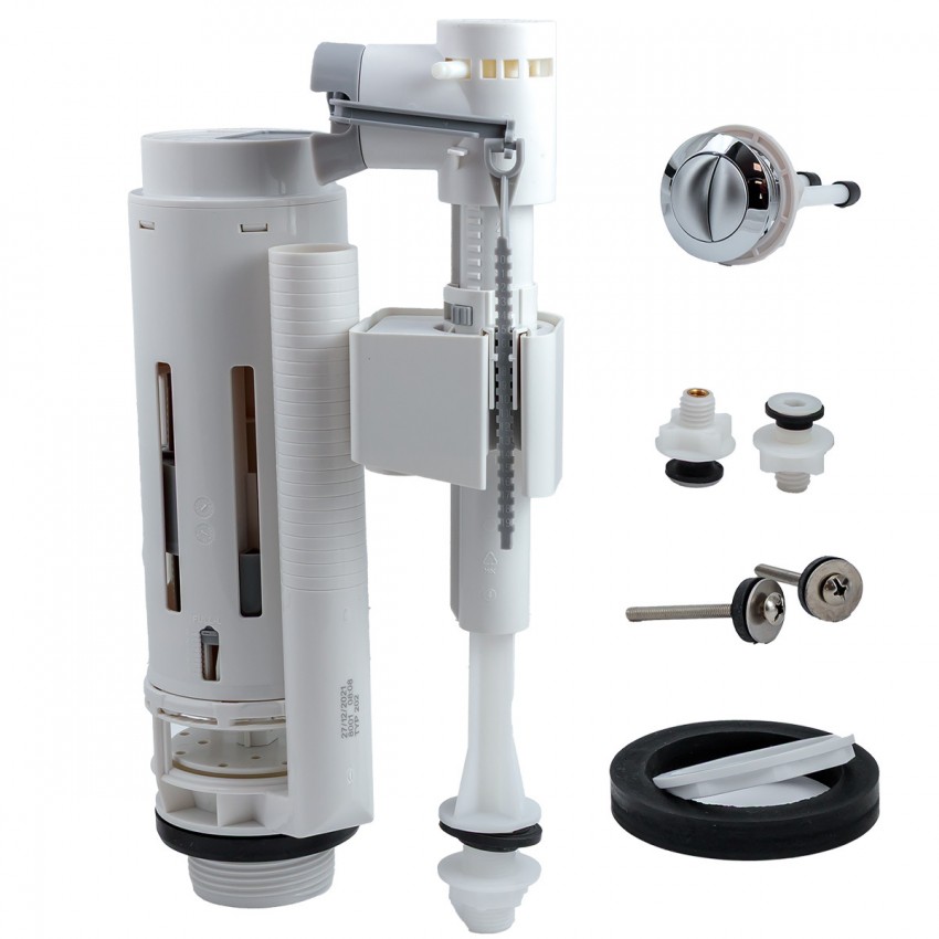 3010162 Зливний та наборний механізм д/компакту UNIVERSAL (1 сорт) DEVIT