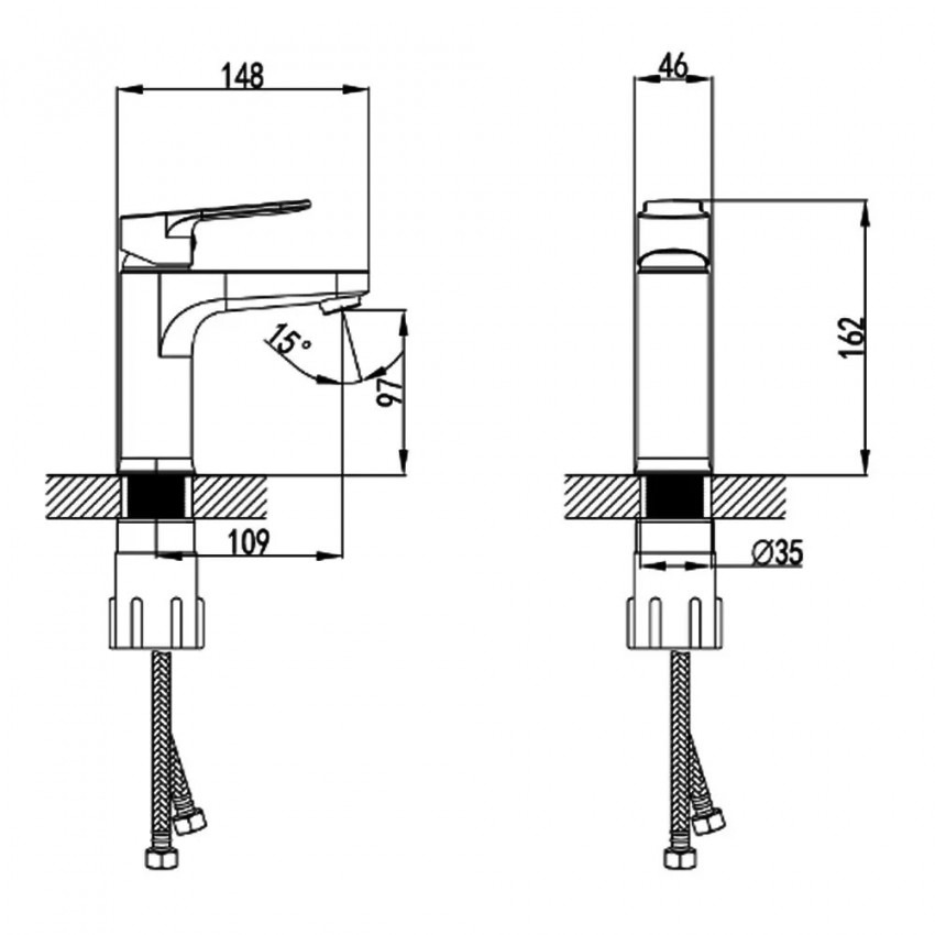 11210011 FRAME Змішувач для раковини, хром (1 сорт) DEVIT фото 1