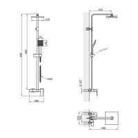 Душова система універсальна Sloup, Chrome, на три споживача (з виливом) QTSLO53103KNC49198 Qtap QTAP фото 1