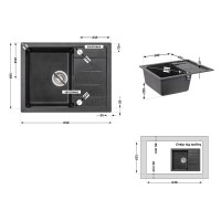 Мийка для кухні (GRF-13) 650х500/200 Lidz LIDZ фото 1