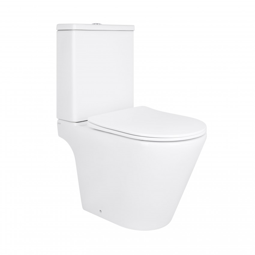 Унітаз підлоговий Dove Rimless 605x370x800 мм, White, з сидінням Slim Duroplast/ Soft-close/ Quick Release QT06228380BW Qtap QTAP