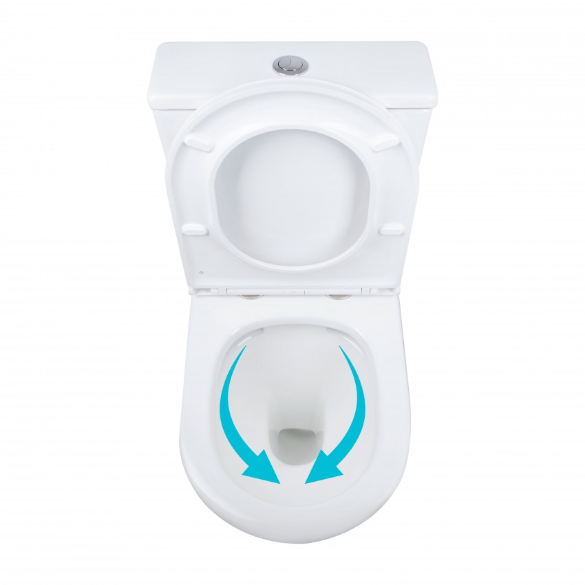 Унітаз підлоговий Dove Rimless 605x370x800 мм, White, з сидінням Slim Duroplast/ Soft-close/ Quick Release QT06228380BW Qtap QTAP фото 4