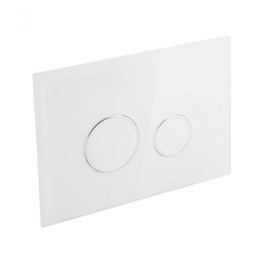 Комплект: Qtap Nest ST Інсталяція для унітазу 4 в 1 (Клавіша змиву 175х245х4 мм, Glass White, кругла) QTAP фото 4