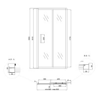 Двері в нішу Aria SD90x185.CRM.FR скло Frost 5 мм, розсувні Lidz LIDZ фото 1