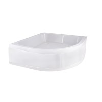 Душовий піддон Kapielka ST90x90x26, середній, напівкруглий, з панеллю, діаметр зливу 52 мм Lidz LIDZ фото 4