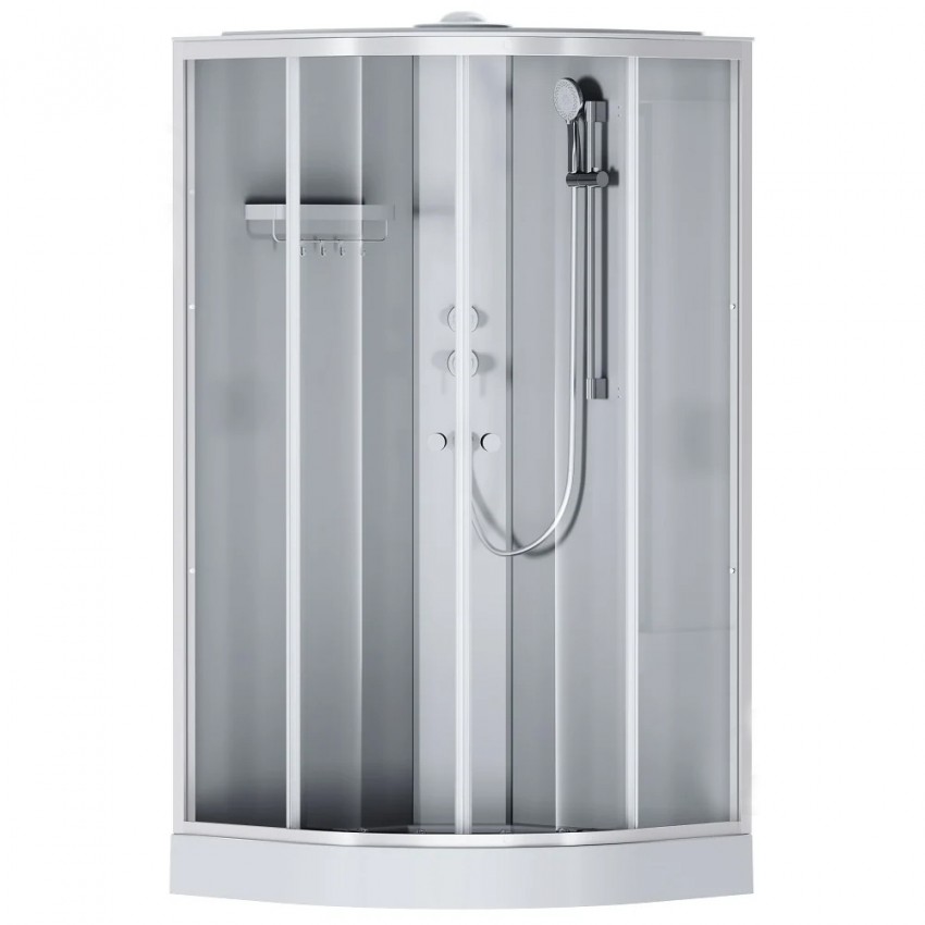 W94C-401-100MT X-Joy кабіна душова  100x100, 1/4 кола,  профіль мат.хром, скло прозоре (1 сорт) AM.PM фото 1