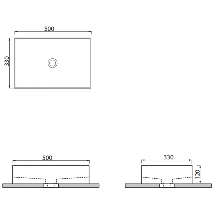 MBLVQ11 QUBE 11 раковина на стільницю без переливу 50х33, в кольорі графіт (1 сорт) SDR фото 2
