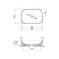 Раковина накладна Robin 600x390x150 мм, Matt Black, прямокутна, без донного клапана QT132143PMBMBN Qtap QTAP фото 1