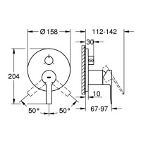 24095AL1 Lineare Змішувач для ванни на 3 виходи, Brushed Hard Graphit (1 сорт) GROHE фото 1
