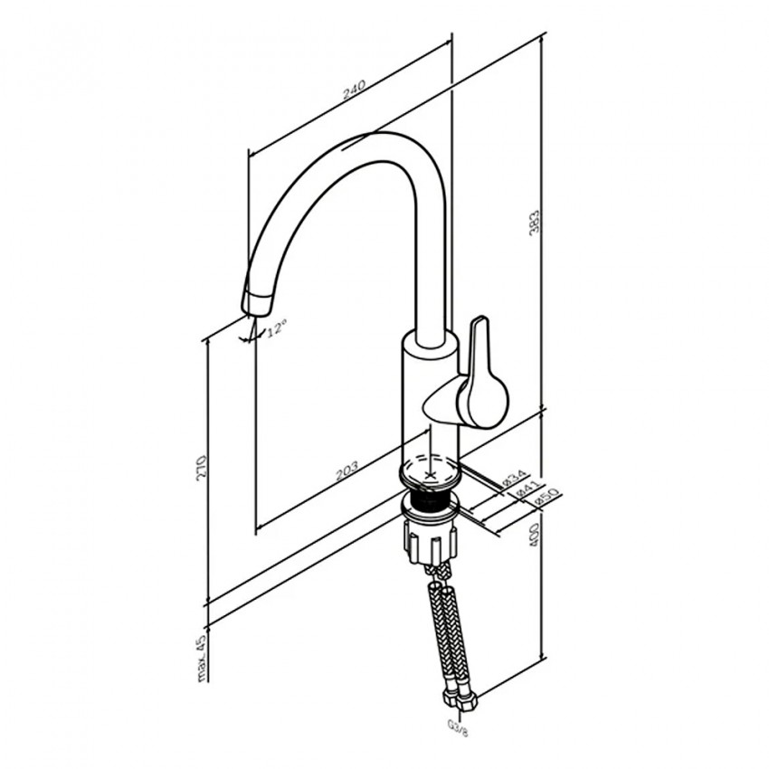 FXB07000 X-Joy S, Змішувач для кухні C-подібний вилив, хром (1 сорт) AM.PM фото 2