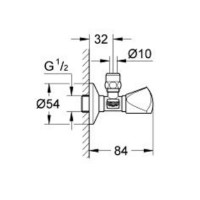 22939000 Універсальний кутовий вентиль mini з 1/2 на 3/8 (1 сорт) GROHE фото 1
