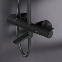 F0785A522 X-Joy Душ.система: зм-ач д/ванни/душу з ТМС, душ.штанга,верхній душ 220мм, ручн душ,чорний матовий (1 сорт) AM.PM фото 3